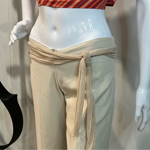 Vintage Nissa Linen Blend Hip Hugger Flared Pant - Picture 8 of 16